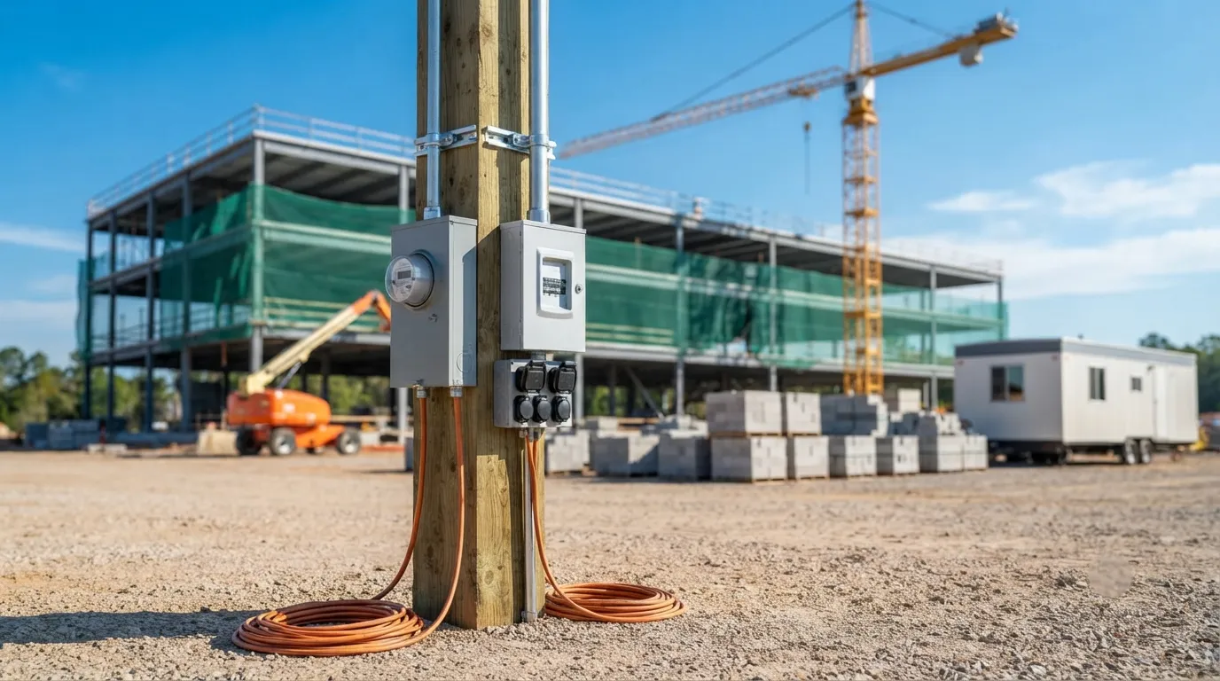 Temporary Power Pole in Richardson, TX